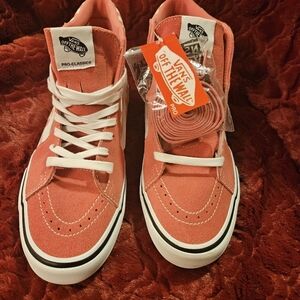 Mens Vans Pro Checkerboard Desert Rose Pink White Skate Classic shoes Size 10